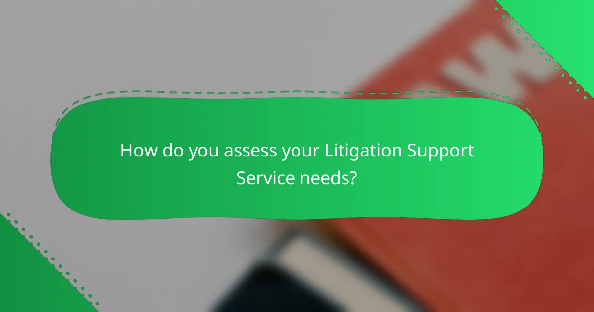 How do you assess your Litigation Support Service needs?