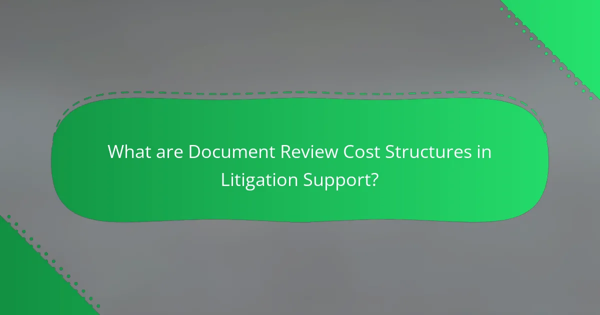 What are Document Review Cost Structures in Litigation Support?