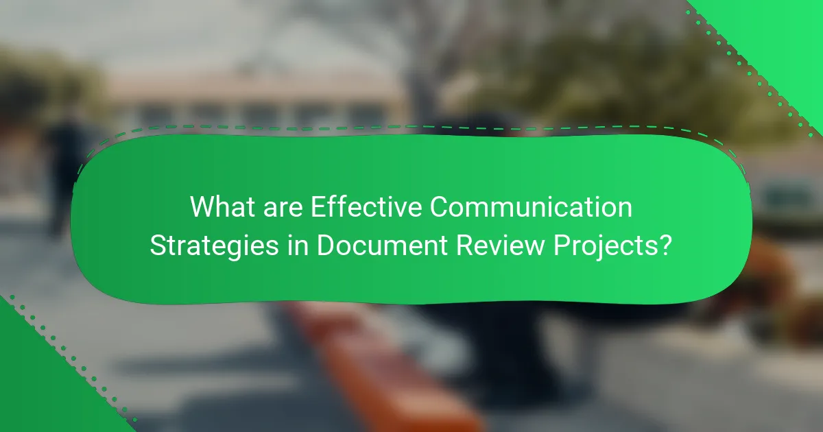 What are Effective Communication Strategies in Document Review Projects?