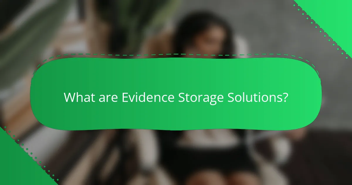 What are Evidence Storage Solutions?