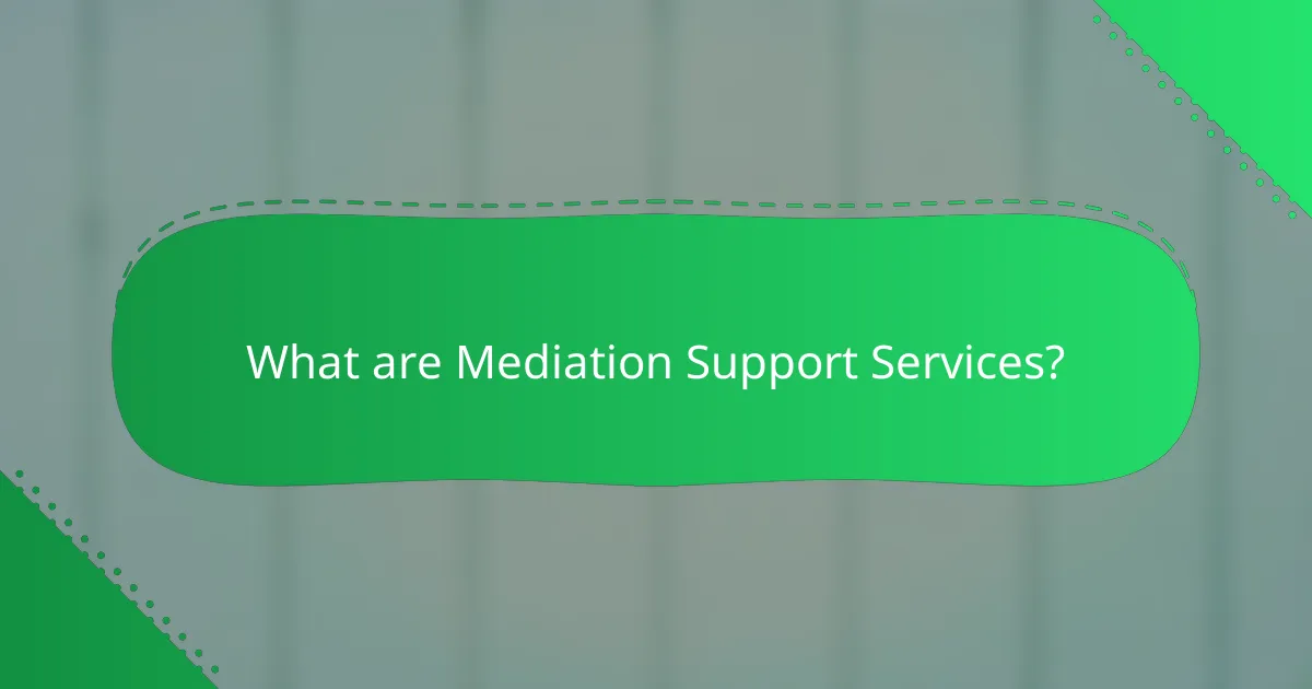 What are Mediation Support Services?