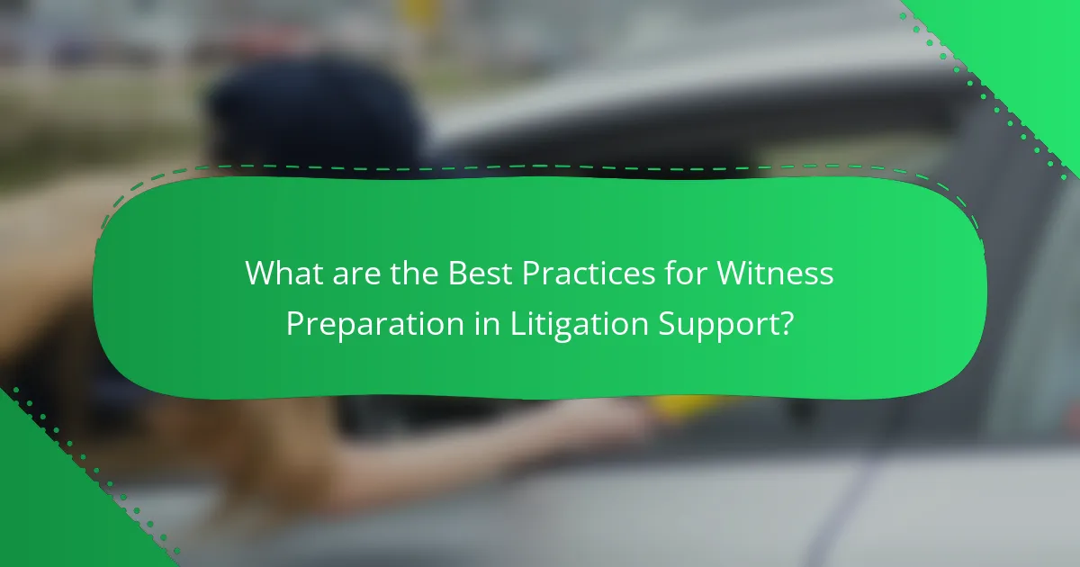 What are the Best Practices for Witness Preparation in Litigation Support?