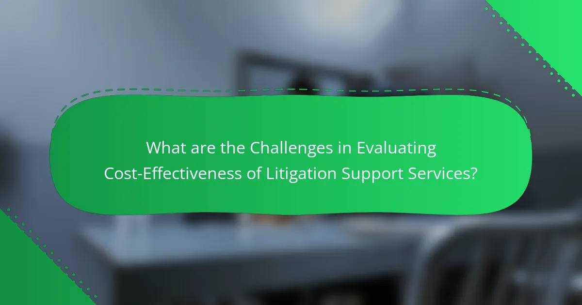 What are the Challenges in Evaluating Cost-Effectiveness of Litigation Support Services?