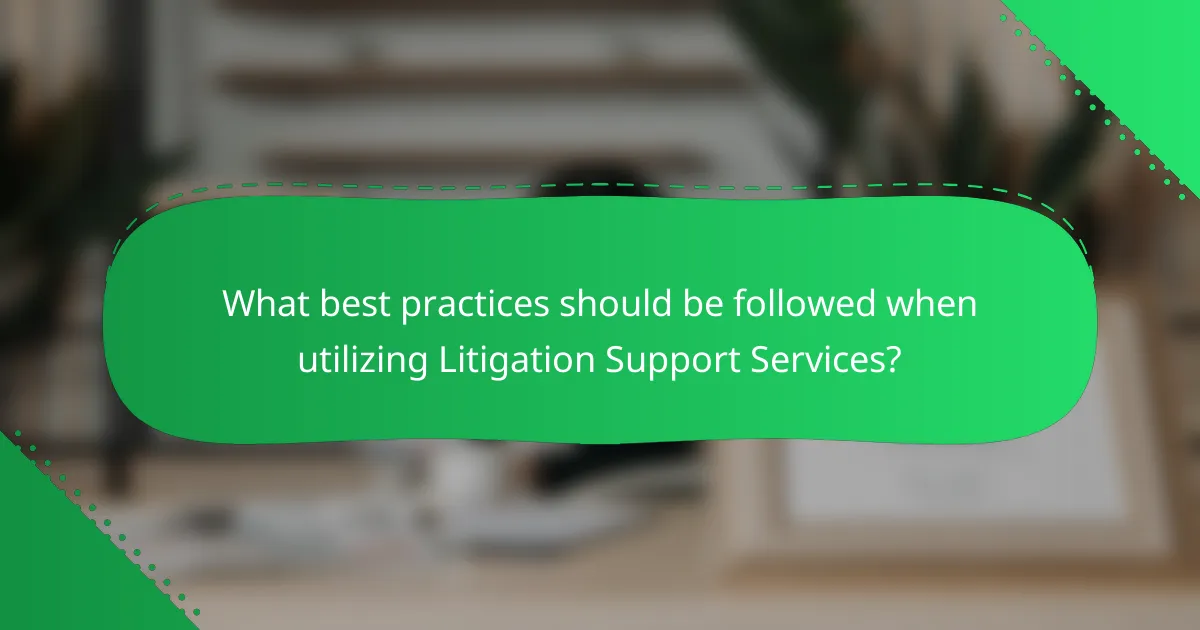What best practices should be followed when utilizing Litigation Support Services?