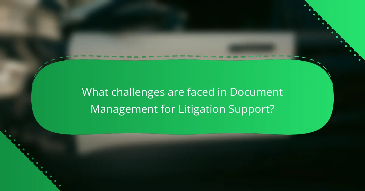 What challenges are faced in Document Management for Litigation Support?