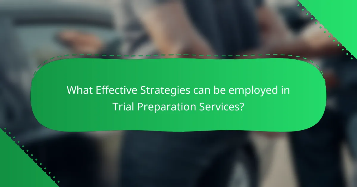 What Effective Strategies can be employed in Trial Preparation Services?
