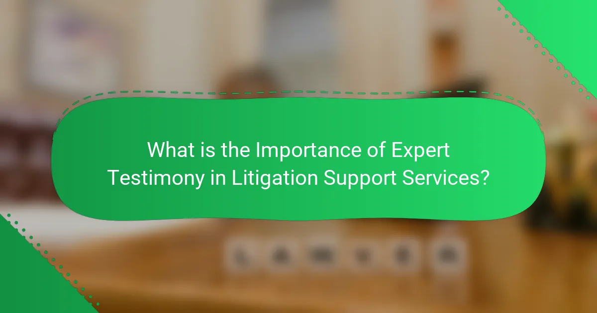 What is the Importance of Expert Testimony in Litigation Support Services?