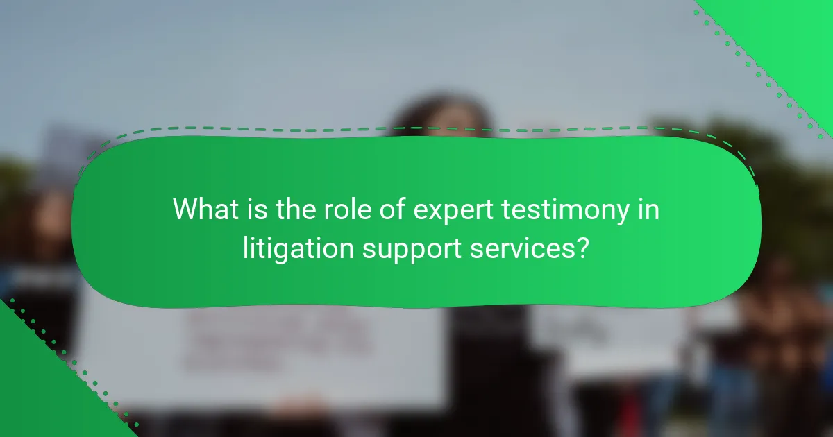 What is the Role of Expert Testimony in Litigation Support Services?