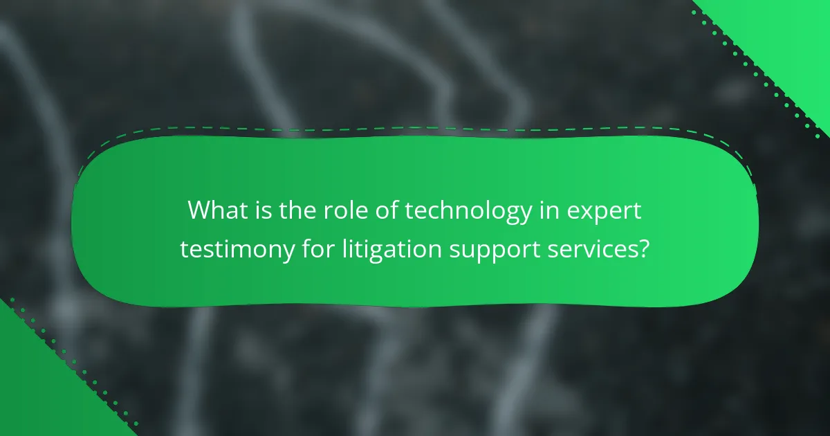 What is the role of technology in expert testimony for litigation support services?