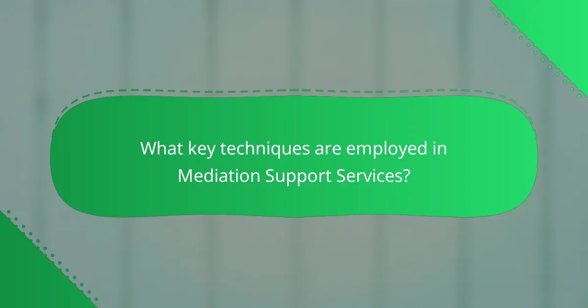 What key techniques are employed in Mediation Support Services?